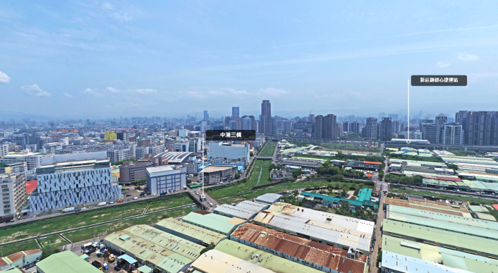 《圖說》中港三橋附近空拍圖。〈城鄉局提供〉